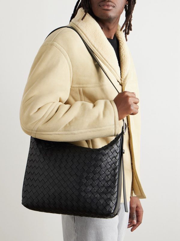 Small Traveler Intrecciato Full-Grain Leather Messenger Bag - OU Small Traveler Intrecciato Full-Grain Leather Messenger Bag - OU