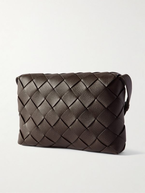 Large Diago Intrecciato Full-Grain Leather Messenger Bag - BK