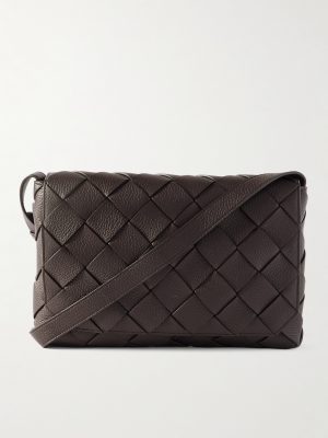 Large Diago Intrecciato Full-Grain Leather Messenger Bag Large Diago Intrecciato Full-Grain Leather Messenger Bag