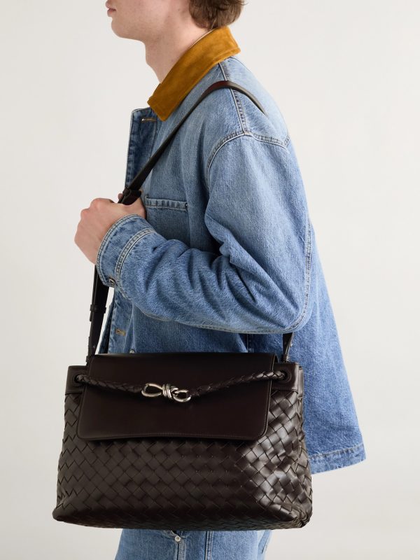 Andiamo Intrecciato Leather Messenger Bag - OU