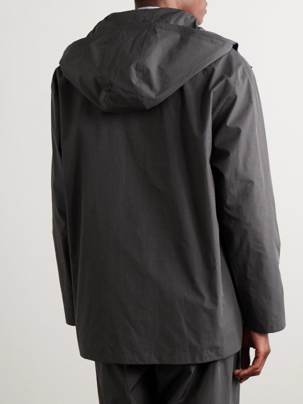 Hooded Poplin Jacket - BK