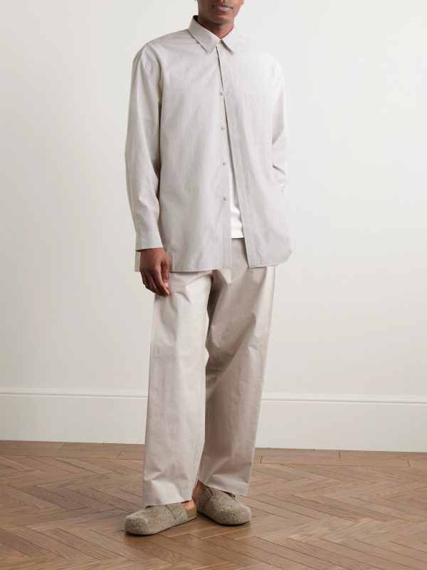 Striped TENCEL™ Lyocell and Cotton-Blend Shirt - OU Striped TENCEL™ Lyocell and Cotton-Blend Shirt - OU