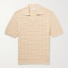 Pointelle-Knit Organic Cotton Polo Shirt