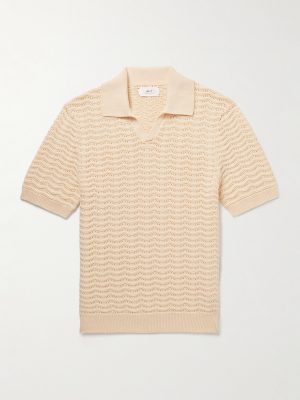 Pointelle-Knit Organic Cotton Polo Shirt Pointelle-Knit Organic Cotton Polo Shirt