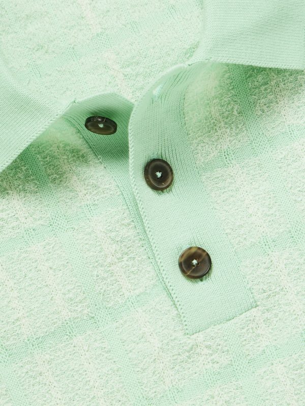 Checked Organic Cotton-Blend Jacquard Polo Shirt - CU Checked Organic Cotton-Blend Jacquard Polo Shirt - CU