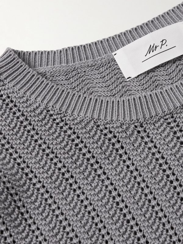 Pointelle-Knit Organic Cotton T-Shirt - CU