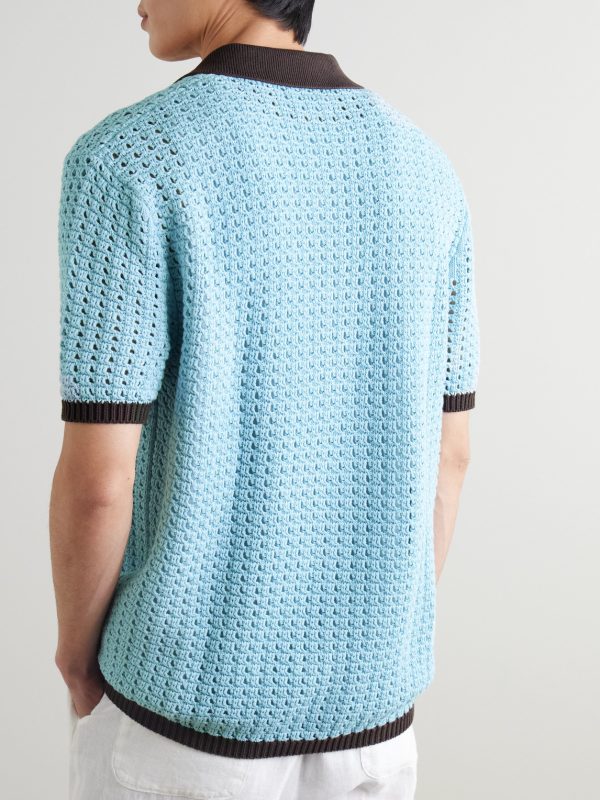 Crocheted Organic Cotton Shirt - BK Crocheted Organic Cotton Shirt - BK