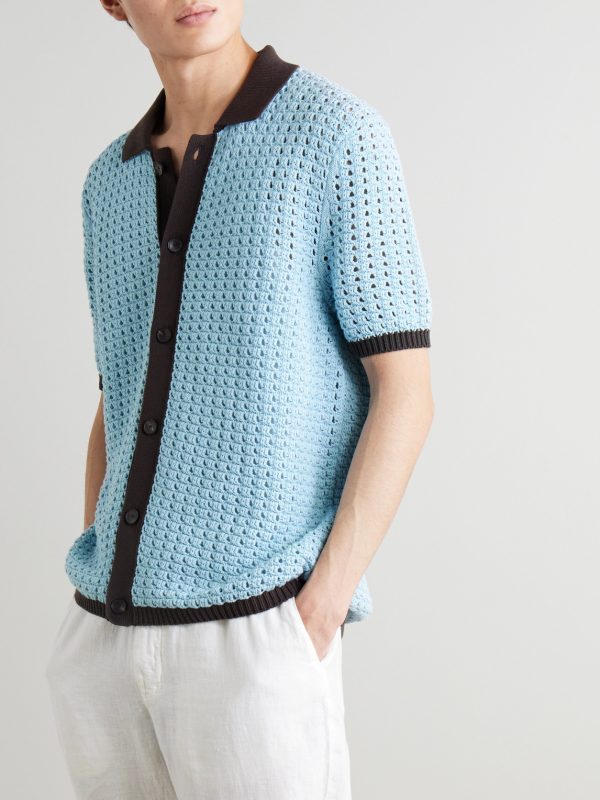 Crocheted Organic Cotton Shirt - FR Crocheted Organic Cotton Shirt - FR