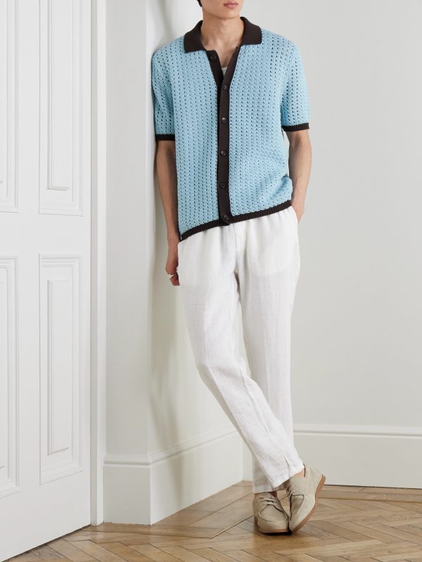 Crocheted Organic Cotton Shirt - OU Crocheted Organic Cotton Shirt - OU