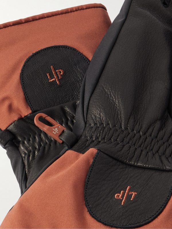 Leather-Trimmed Ski Gloves - CU