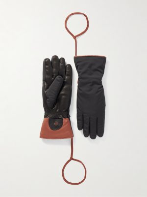 Leather-Trimmed Ski Gloves