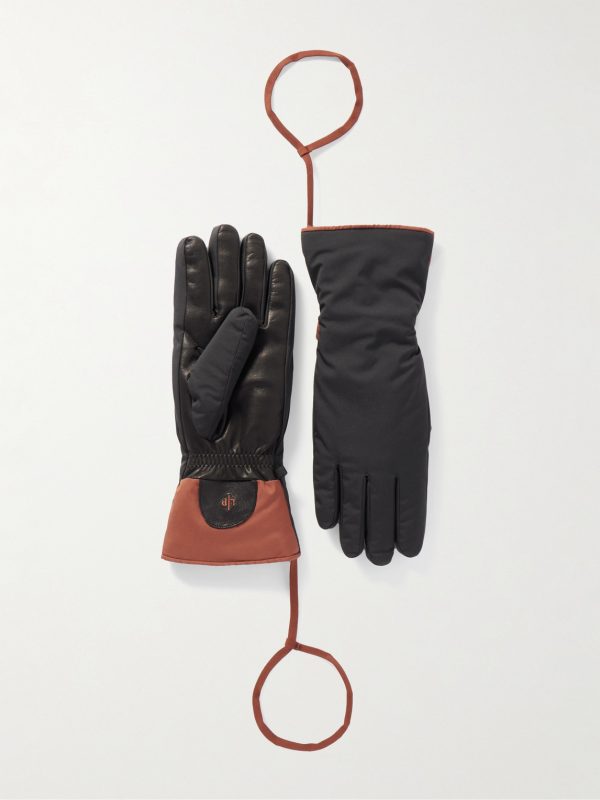 Leather-Trimmed Ski Gloves