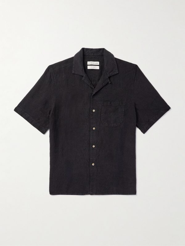 Convertible-Collar Linen Shirt Convertible-Collar Linen Shirt