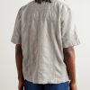 Camp-Collar Embroidered Cotton-Gauze Shirt - BK