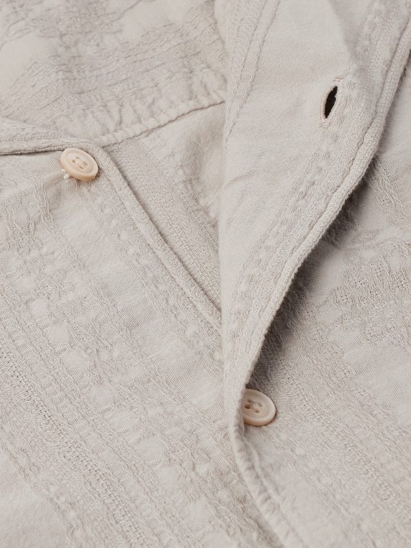 Camp-Collar Embroidered Cotton-Gauze Shirt - CU