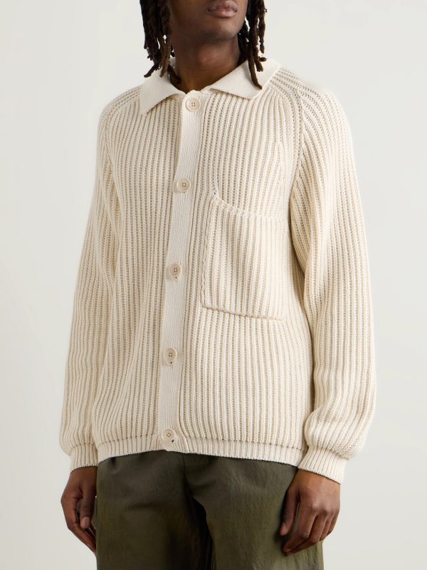 Juhi Ribbed-Knit Cotton Cardigan - FR Juhi Ribbed-Knit Cotton Cardigan - FR