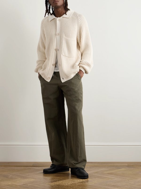 Juhi Ribbed-Knit Cotton Cardigan - OU Juhi Ribbed-Knit Cotton Cardigan - OU