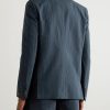 Double-Breasted Cotton and Linen-Blend Seersucker Blazer - BK Double-Breasted Cotton and Linen-Blend Seersucker Blazer - BK