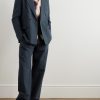 Double-Breasted Cotton and Linen-Blend Seersucker Blazer - OU Double-Breasted Cotton and Linen-Blend Seersucker Blazer - OU