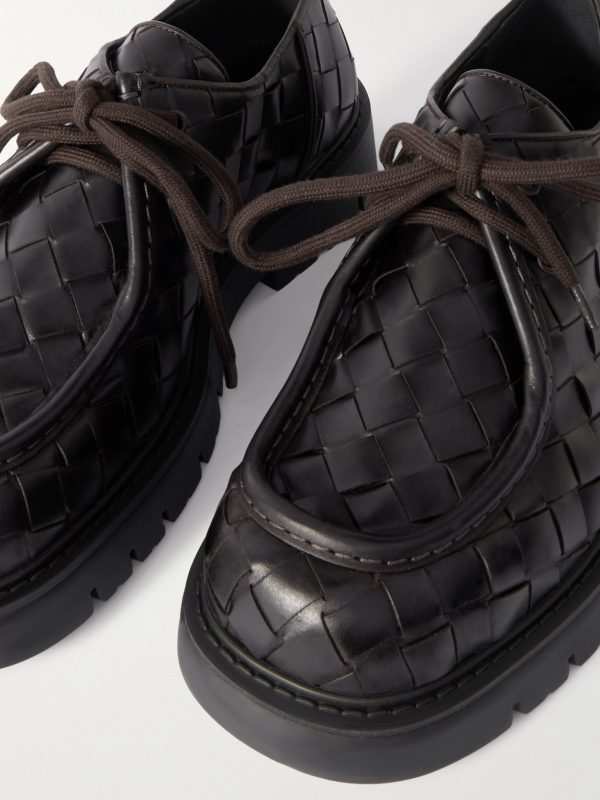 Intrecciato Leather Derby Shoes - CU Intrecciato Leather Derby Shoes - CU