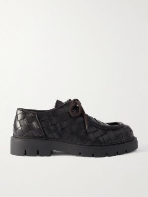 Intrecciato Leather Derby Shoes