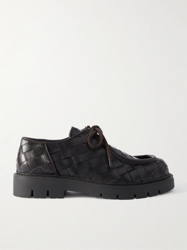 Intrecciato Leather Derby Shoes Intrecciato Leather Derby Shoes