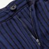 Yuki Wide-Leg Pleated Striped Cotton Suit Trousers - E1