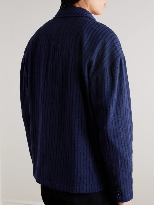 Hugh 2.0 Unstructured Striped Cotton Suit Jacket - BK Hugh 2.0 Unstructured Striped Cotton Suit Jacket - BK