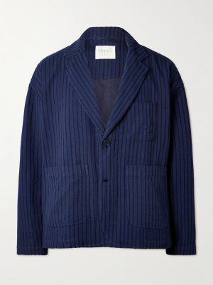 Hugh 2.0 Unstructured Striped Cotton Suit Jacket