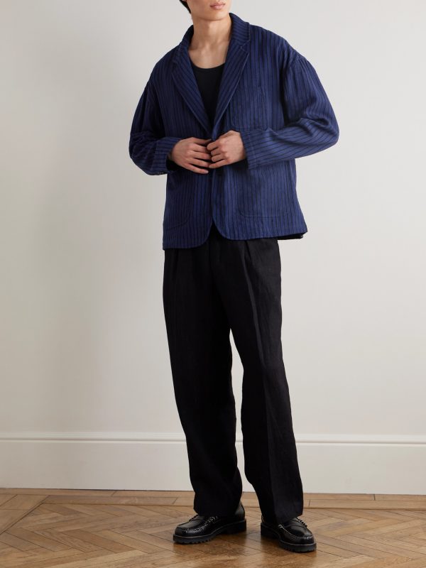 Hugh 2.0 Unstructured Striped Cotton Suit Jacket - OU Hugh 2.0 Unstructured Striped Cotton Suit Jacket - OU