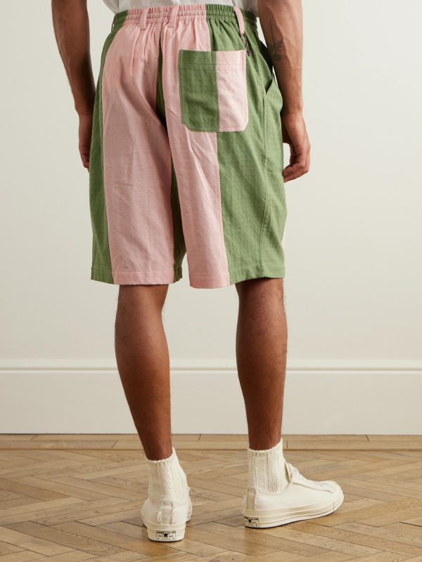 Milo Straight-Leg Striped Cotton-Jacquard Drawstring Shorts - BK