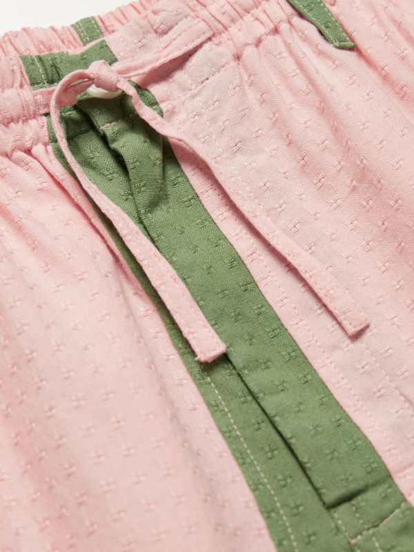 Milo Straight-Leg Striped Cotton-Jacquard Drawstring Shorts - CU