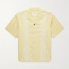Ronen Convertible-Collar Embroidered Cotton-Poplin Shirt