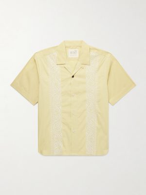 Ronen Convertible-Collar Embroidered Cotton-Poplin Shirt Ronen Convertible-Collar Embroidered Cotton-Poplin Shirt