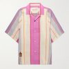 Yusuke Convertible-Collar Embroidered Striped Silk Shirt Yusuke Convertible-Collar Embroidered Striped Silk Shirt