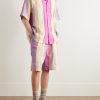 Yusuke Convertible-Collar Embroidered Striped Silk Shirt - OU Yusuke Convertible-Collar Embroidered Striped Silk Shirt - OU