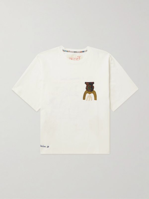 Appliquéd Embroidered Cotton-Jersey T-Shirt Appliquéd Embroidered Cotton-Jersey T-Shirt