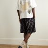 Appliquéd Embroidered Cotton-Jersey T-Shirt - OU Appliquéd Embroidered Cotton-Jersey T-Shirt - OU