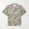 Ronen Convertible-Collar Printed Cotton Shirt