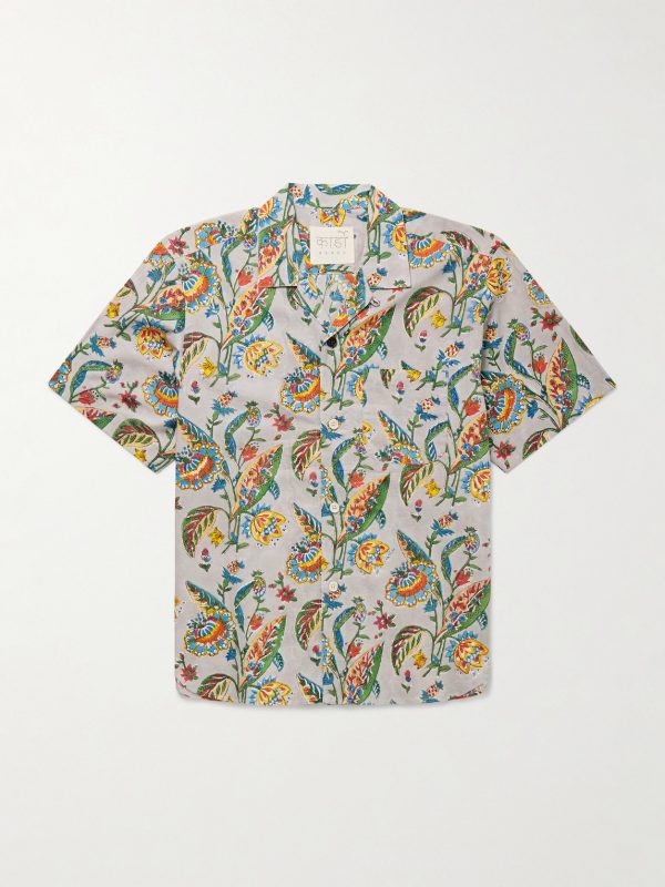 Ronen Convertible-Collar Printed Cotton Shirt
