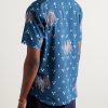 Lamar Convertible-Collar Embroidered Printed Cotton-Voile Shirt - BK