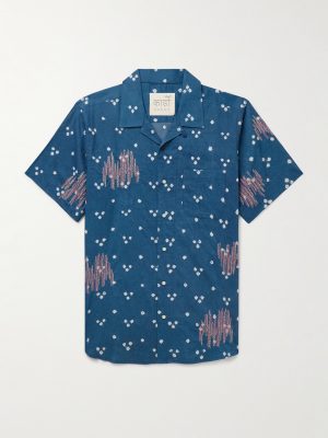 Lamar Convertible-Collar Embroidered Printed Cotton-Voile Shirt