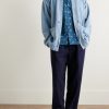 Lamar Convertible-Collar Embroidered Printed Cotton-Voile Shirt - OU