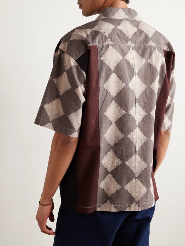 Rohit Convertible-Collar Printed Cotton Shirt - BK Rohit Convertible-Collar Printed Cotton Shirt - BK