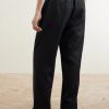 Arthur Wide-Leg Linen Drawstring Trousers - BK Arthur Wide-Leg Linen Drawstring Trousers - BK