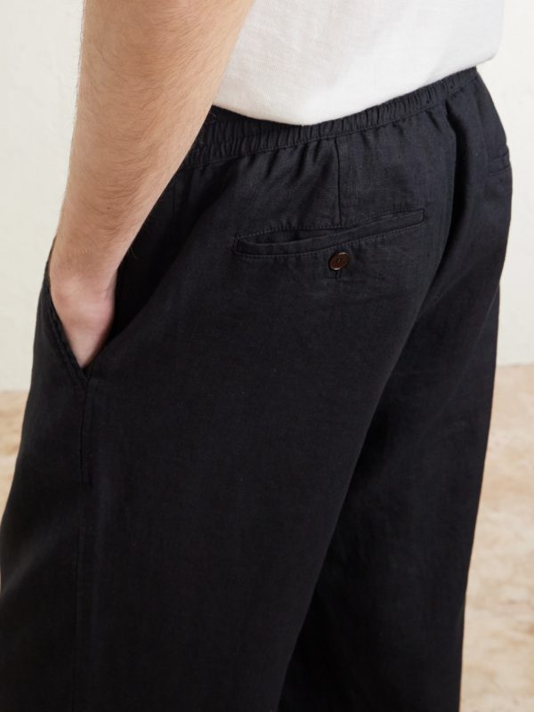 Arthur Wide-Leg Linen Drawstring Trousers - CU Arthur Wide-Leg Linen Drawstring Trousers - CU