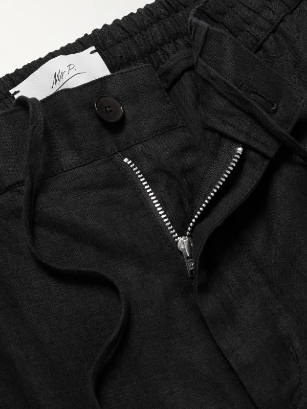 Arthur Wide-Leg Linen Drawstring Trousers - E1 Arthur Wide-Leg Linen Drawstring Trousers - E1