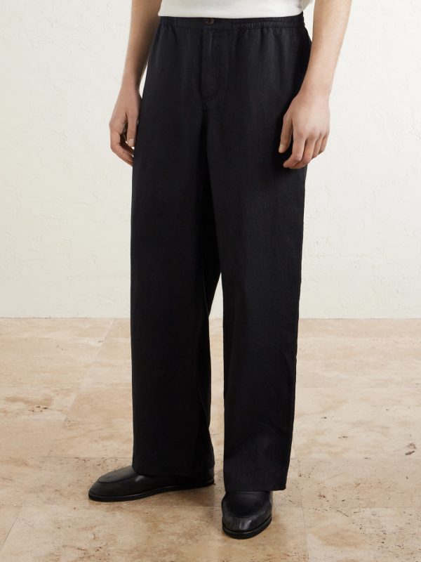 Arthur Wide-Leg Linen Drawstring Trousers - FR Arthur Wide-Leg Linen Drawstring Trousers - FR