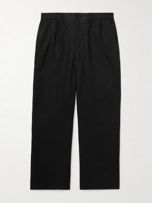 Arthur Wide-Leg Linen Drawstring Trousers Arthur Wide-Leg Linen Drawstring Trousers