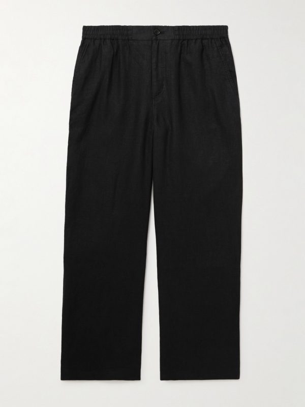 Arthur Wide-Leg Linen Drawstring Trousers Arthur Wide-Leg Linen Drawstring Trousers